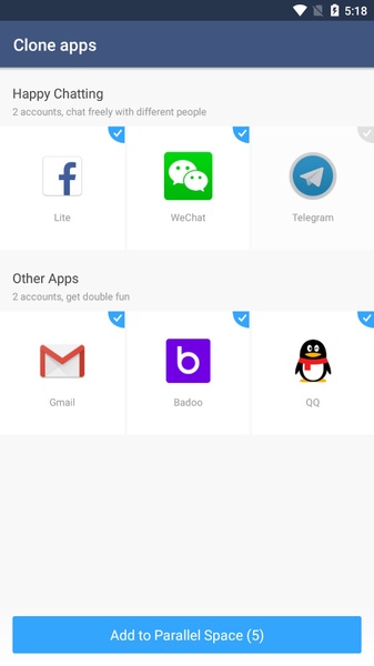 Parallel Space Lite－Dual App Screenshot 2