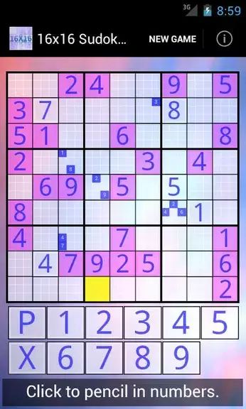 16x16 Sudoku Challenge HD Captura de pantalla 1