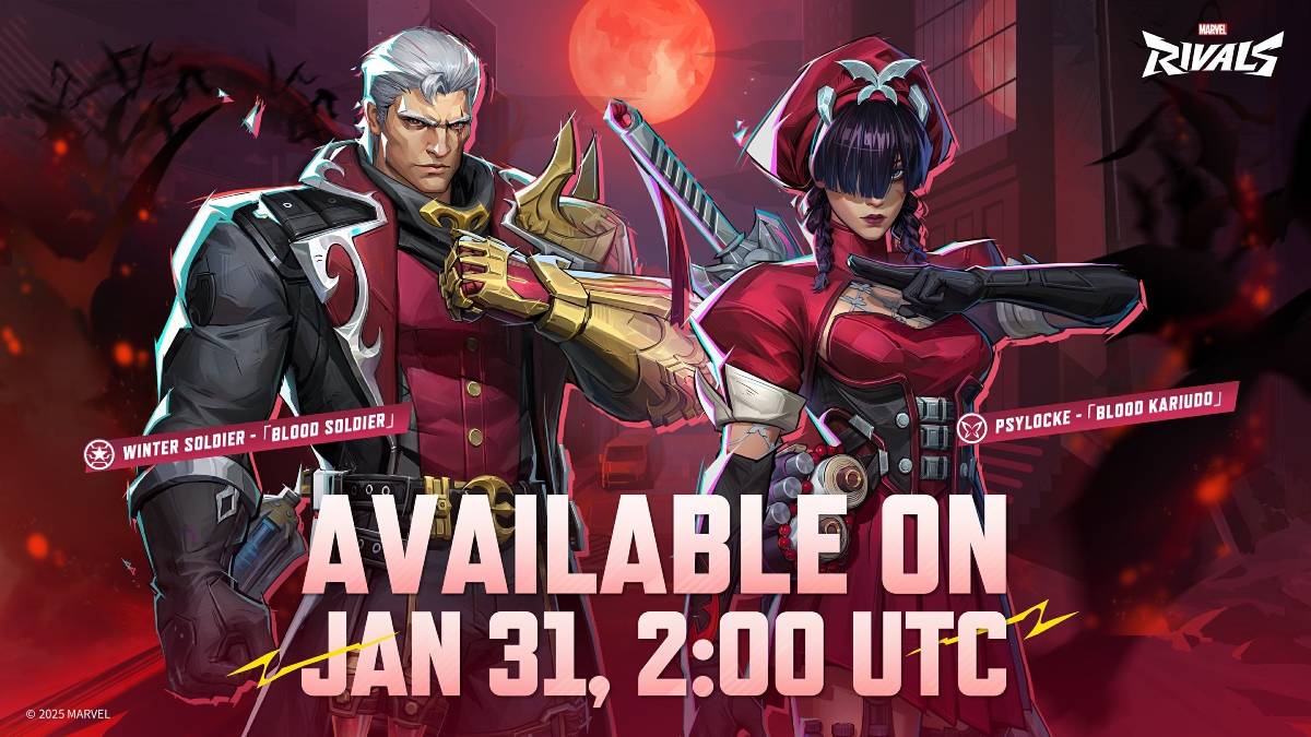 Ang Bucky Blood Solider & Psylocke Dugo Kariudo Skin mula sa Marvel Rivals Sa Kanilang Petsa ng Paglabas