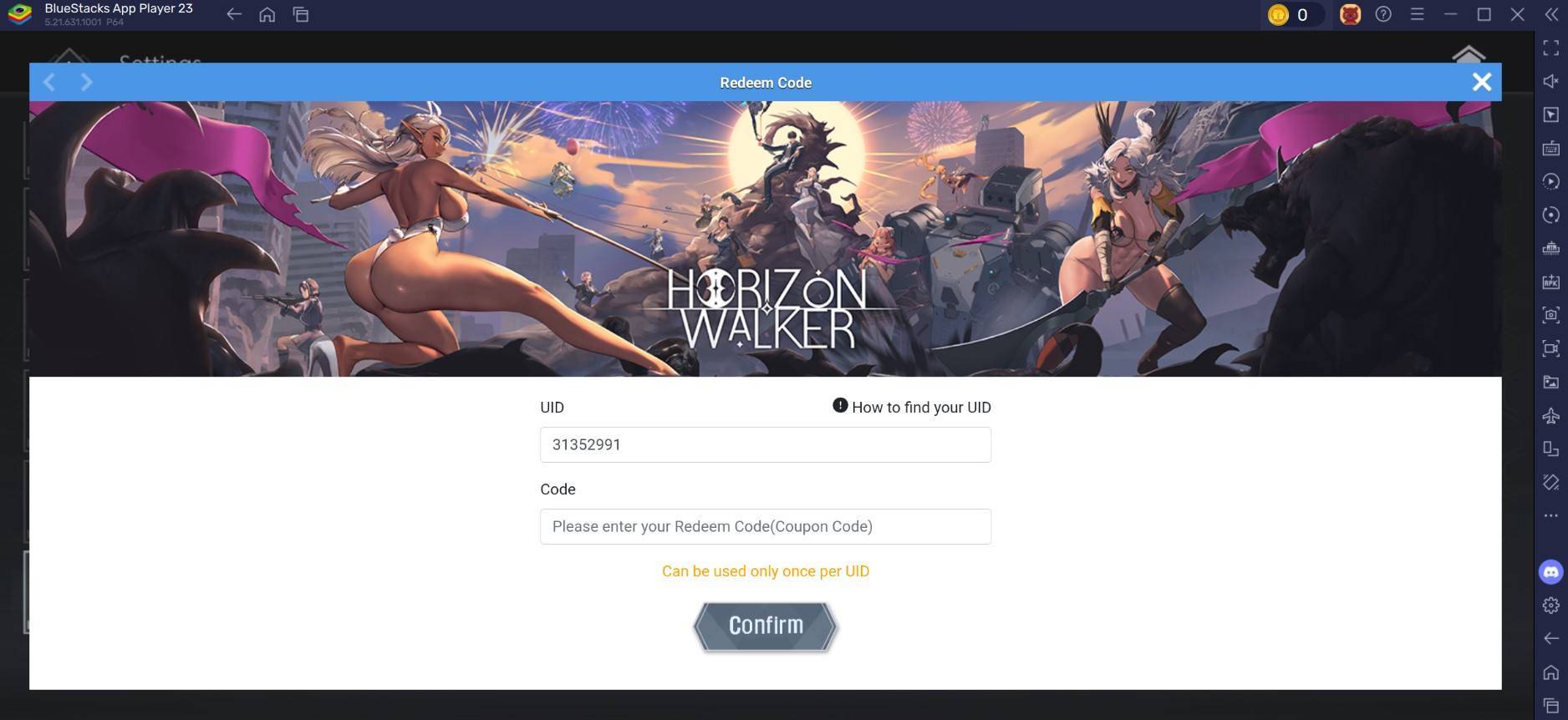 Horizon Walker Redeem Code Instructions