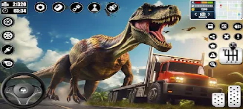 Dino Transporter Truck Games Скриншот 1