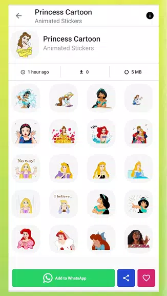 Princess Animated Stickers スクリーンショット 1