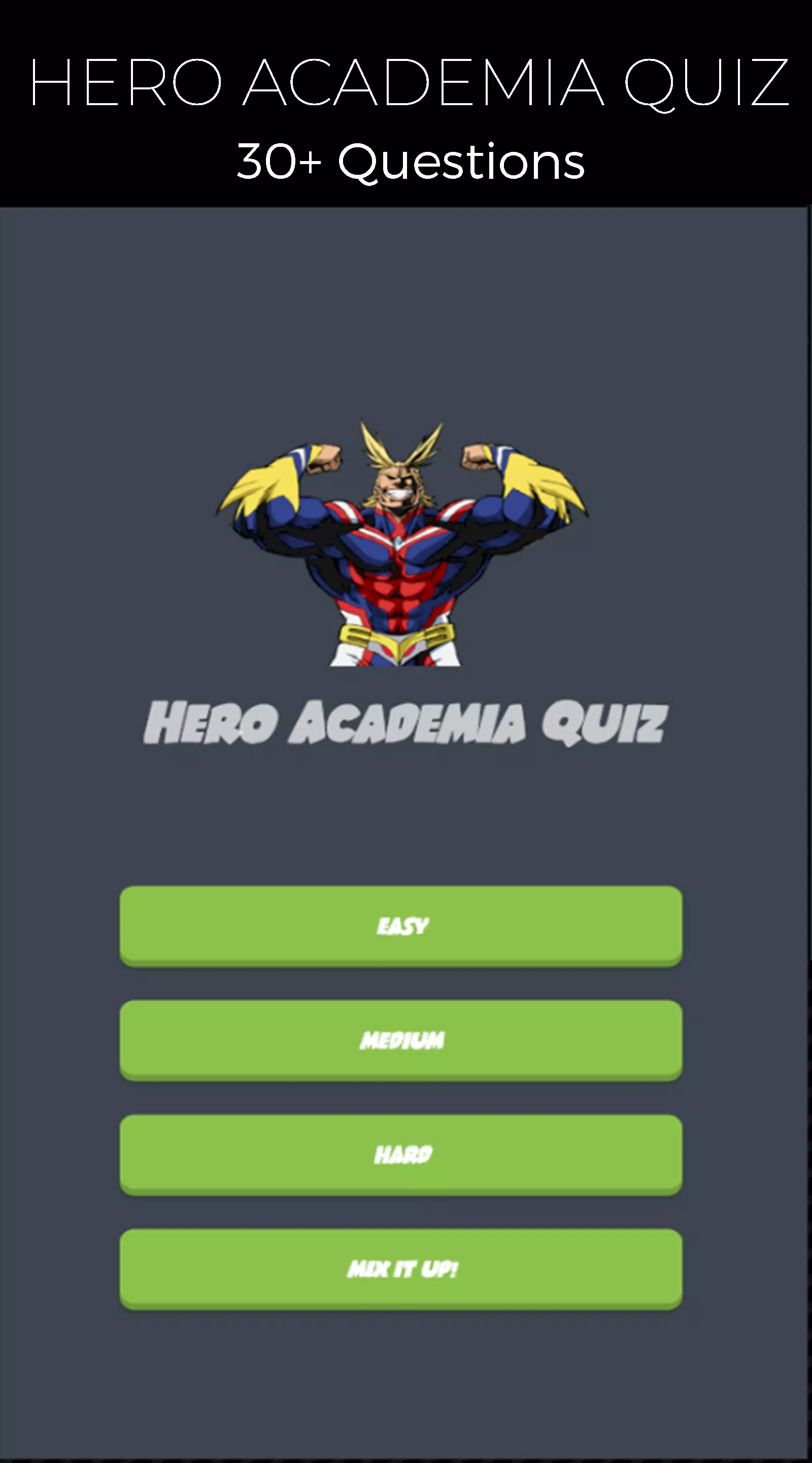 Quiz Game for Hero Academia ภาพหน้าจอ 0