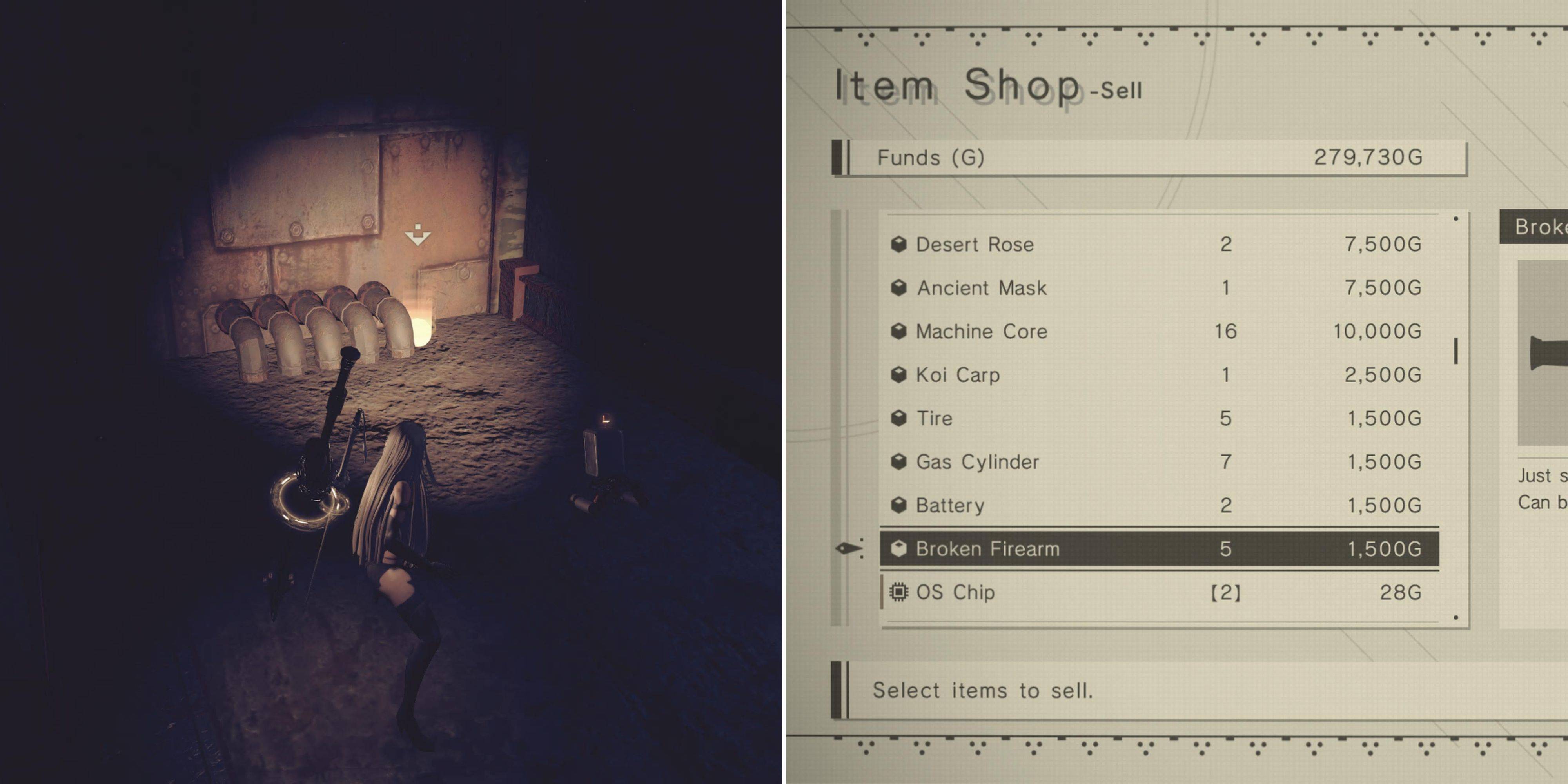 Svelando articoli di vendita redditizi in nier: automi