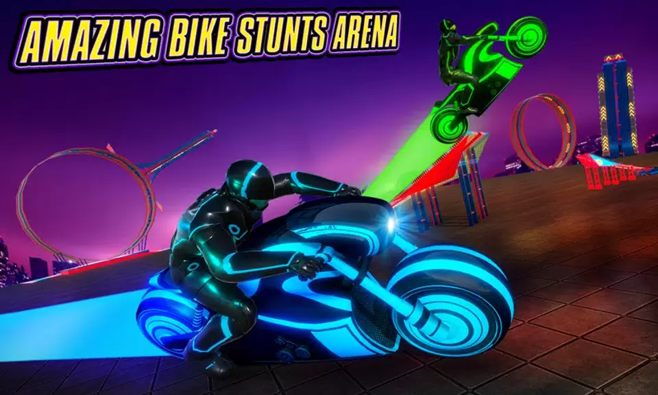 Light Bike Stunt Racing Game 스크린샷 2