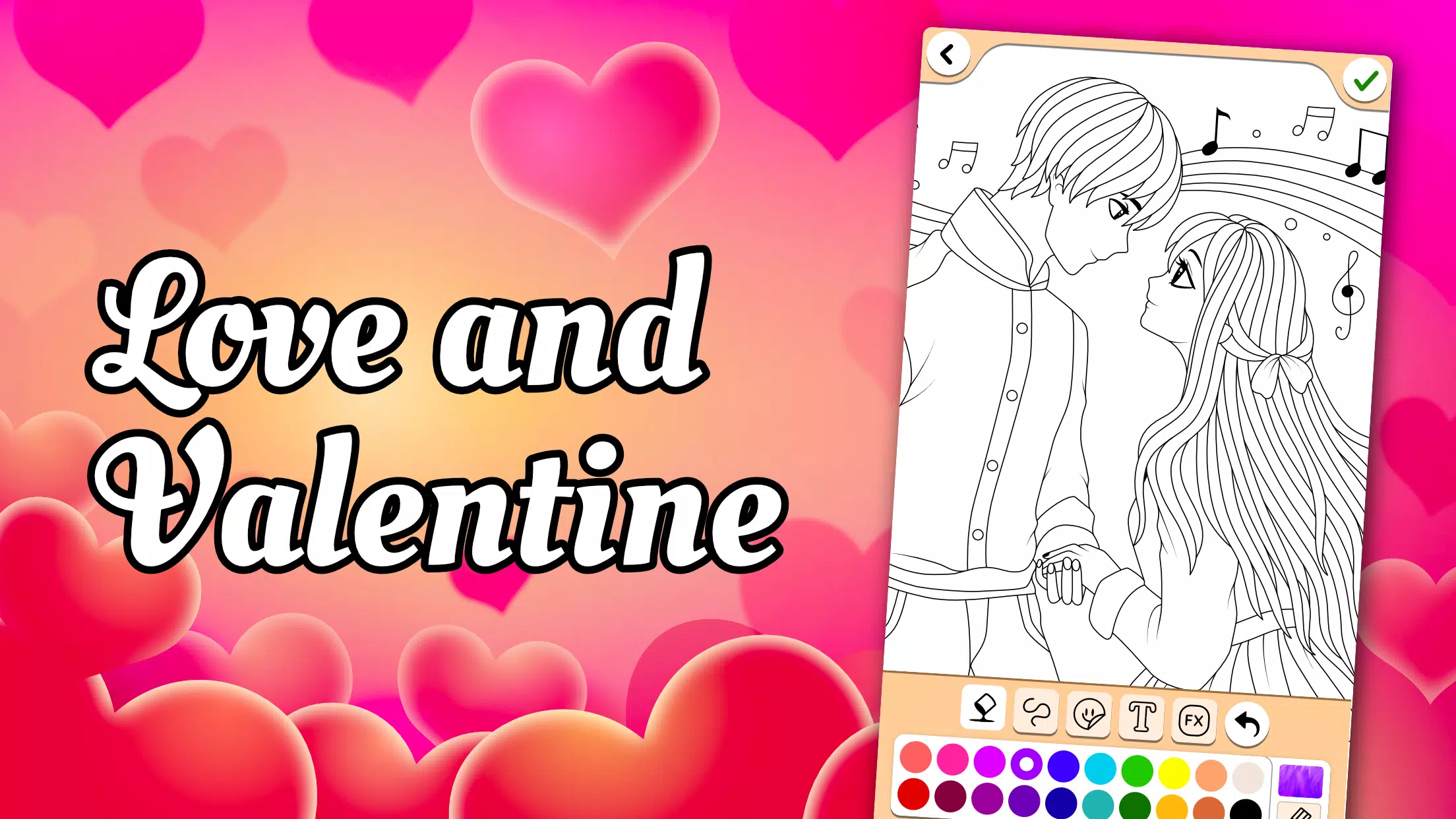 Valentines love coloring book স্ক্রিনশট 0