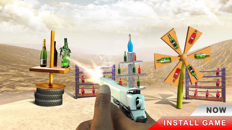 Gun Bottle Shooting game Ảnh chụp màn hình 1