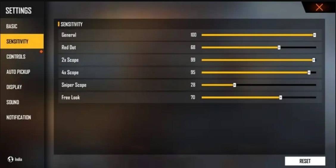 Headshots için optimize edilmiş ücretsiz yangın ayarları