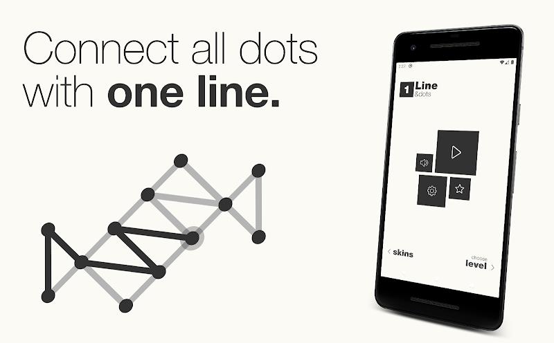 1Line & dots. Puzzle game. Ekran Görüntüsü 0