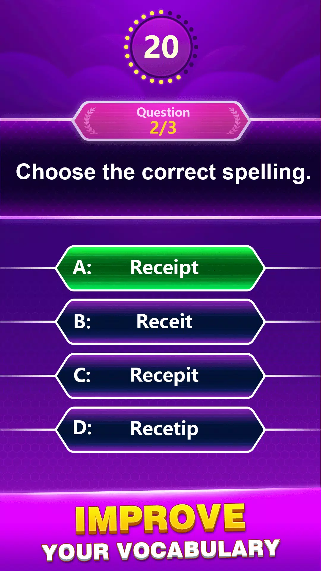 Spelling Quiz -Juego triviales Captura de pantalla 3