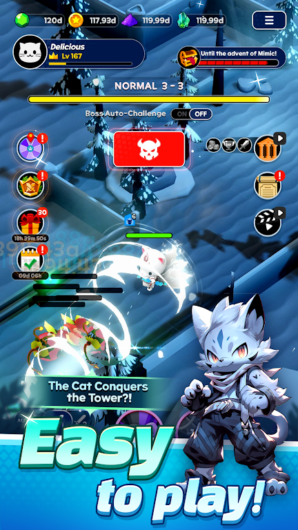 Tower Cat Battle: Idle Cat RPG Captura de pantalla 0