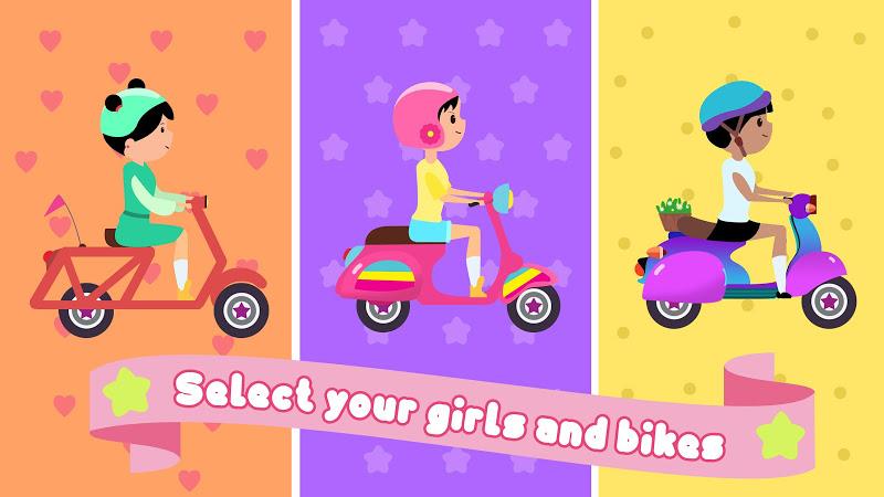 Girls run bike: Real racing Screenshot 3