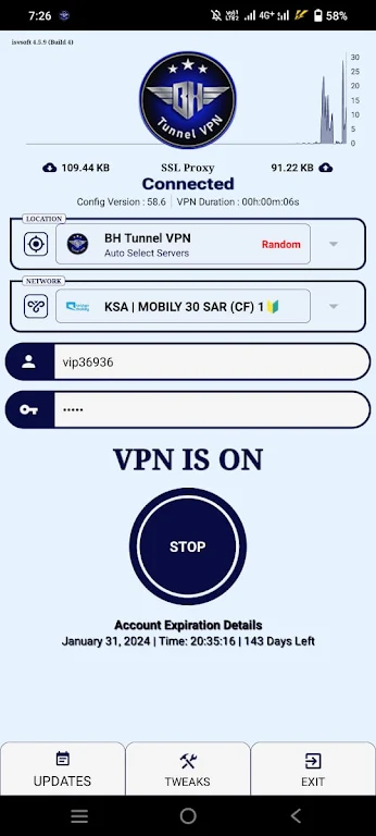 BH Tunnel VPN Скриншот 1