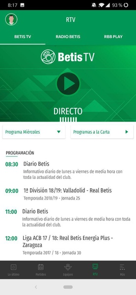 Real Betis Balompié Captura de tela 0