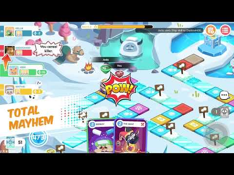 Dadoo gameplay featuring colorful board and cards