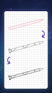 How to draw rockets by steps Скриншот 1