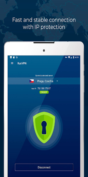 Fast VPN proxy servers with no logs - RUSVPN 스크린샷 1