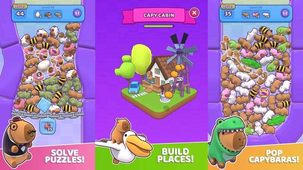 Capybara Stars: Match-3 Puzzler With Cosy Building