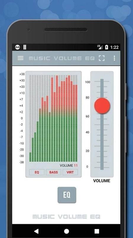 संगीत की मात्रा तुल्यकारक। EQ स्क्रीनशॉट 2