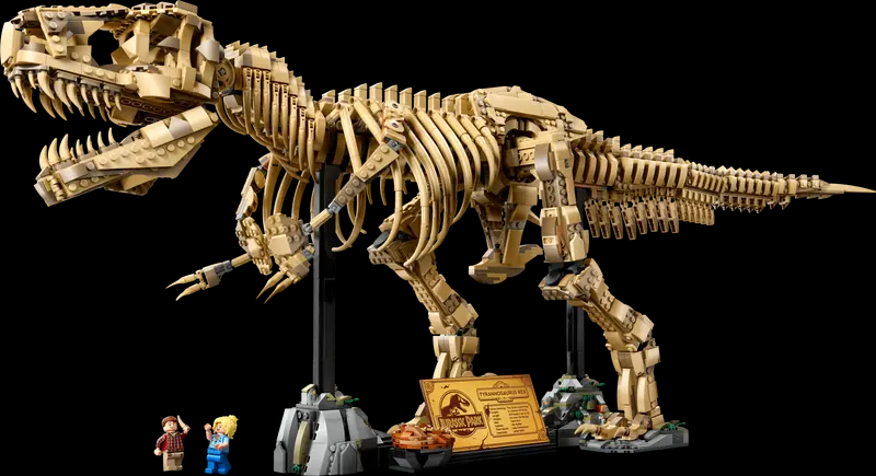 Lego Dinosaur ကျောက်ဖြစ်ရုပ်ကြွင်းများ - Tyrannosaurus Rex Skeleton Model ကိုပြသခဲ့သည်