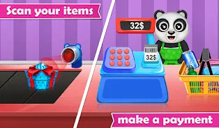 Panda Supermarket Shopping Fun Screenshot 2