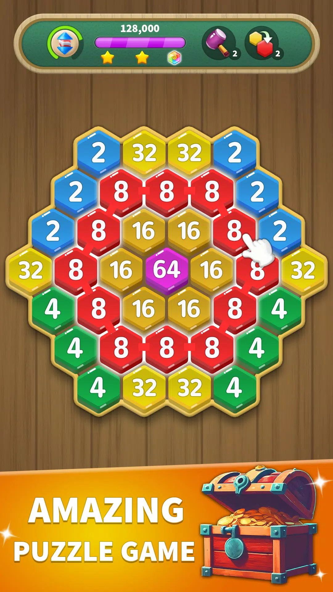 Hexa Connect: 2048 Puzzle Скриншот 0