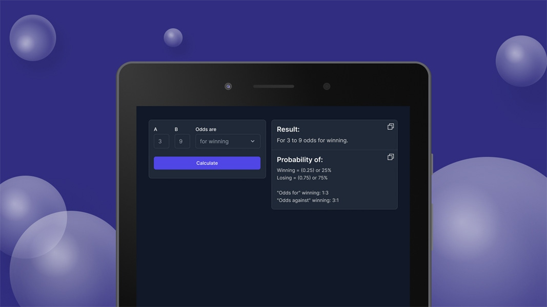 Odds Probability Calculator Screenshot 0
