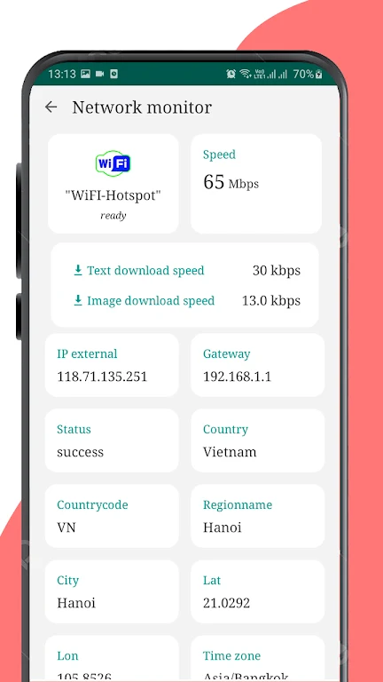 WiFi, 5G, 4G, 3G H+ speed test Capture d'écran 1