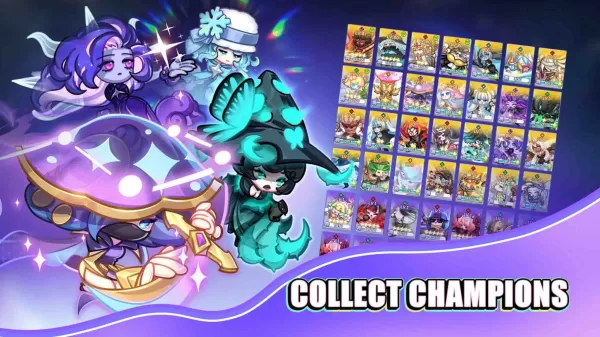 一个紫色的蘑菇角色，旁边展示着其他蘑菇角色的菜单