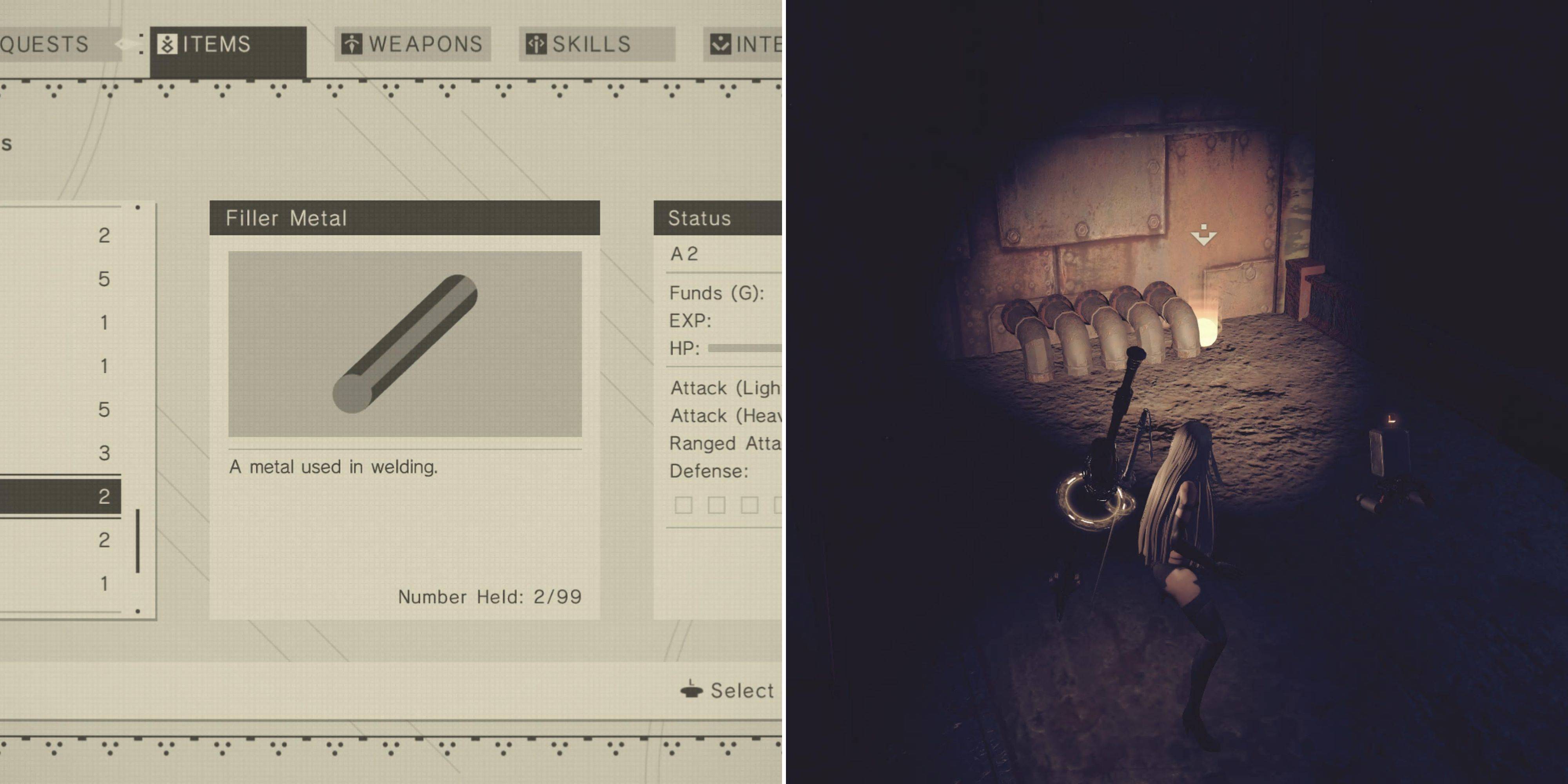 Nier: Hướng dẫn kim loại phụ Automata