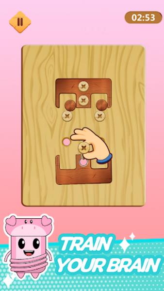 Wood Nuts & Bolts Puzzle Captura de pantalla 2