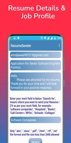 Schermata Resume Sender - CV Send Resume 2