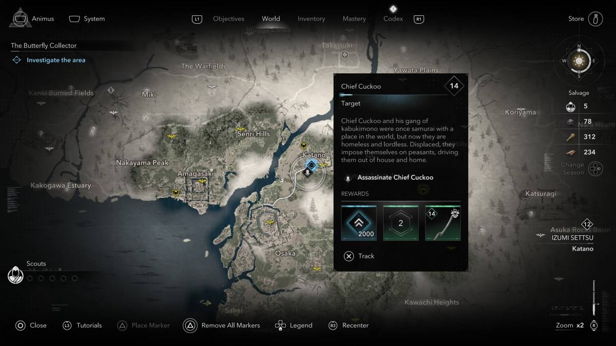 จะหาสมาชิก Kabukimono ทั้งหมดได้อย่างไรใน Cuckoo หัวหน้า Cuckoo ของ Assassin's Creed Shadows