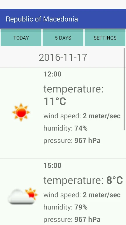 Republic of Macedonia Weather স্ক্রিনশট 0