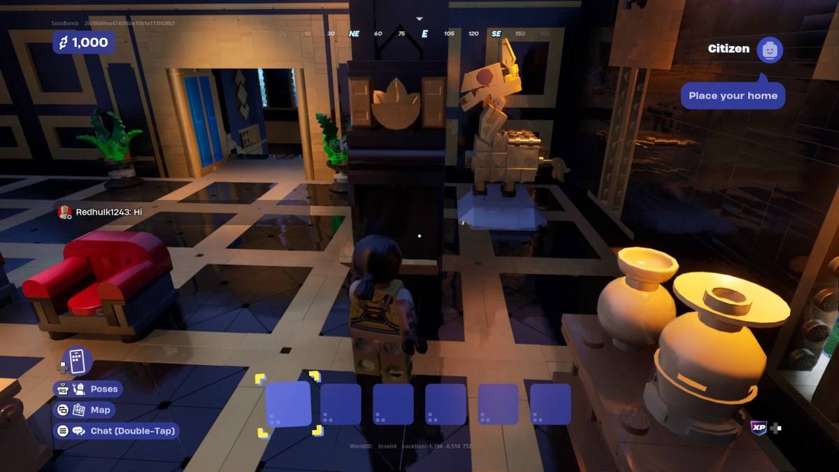 The entrance to the bank vault in LEGO Fortnite Brick Life.