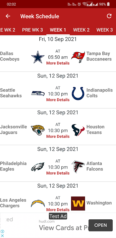 2024 NFL Schedule Scores Screenshot 2