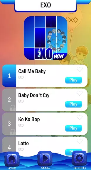 EXO Chibi Piano Tiles Schermafbeelding 0