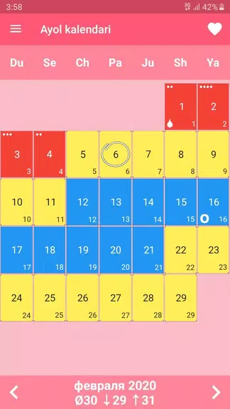 Ayollar kalendari va kundaligi 스크린샷 1