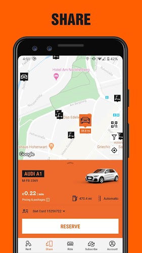 SIXT rent. share. ride. plus.應用截圖第2張