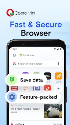 Opera Mini: Fast Web Browser Tangkapan skrin 0