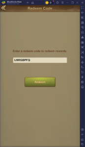 Lost in Blue 2: Redeem Code Screen