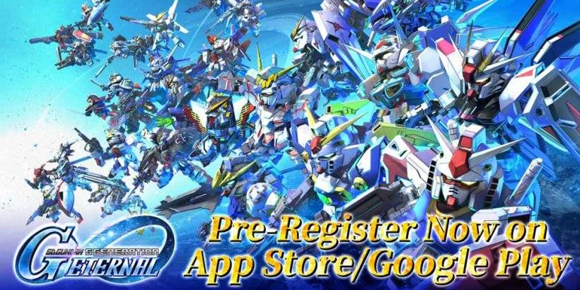 Pré-registro da SD Gundam G Generation Eternal para coletar roupas móveis de 70 títulos de Gundam.