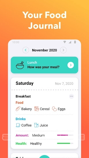 Nutrilio: Food Tracker & Water 스크린샷 0