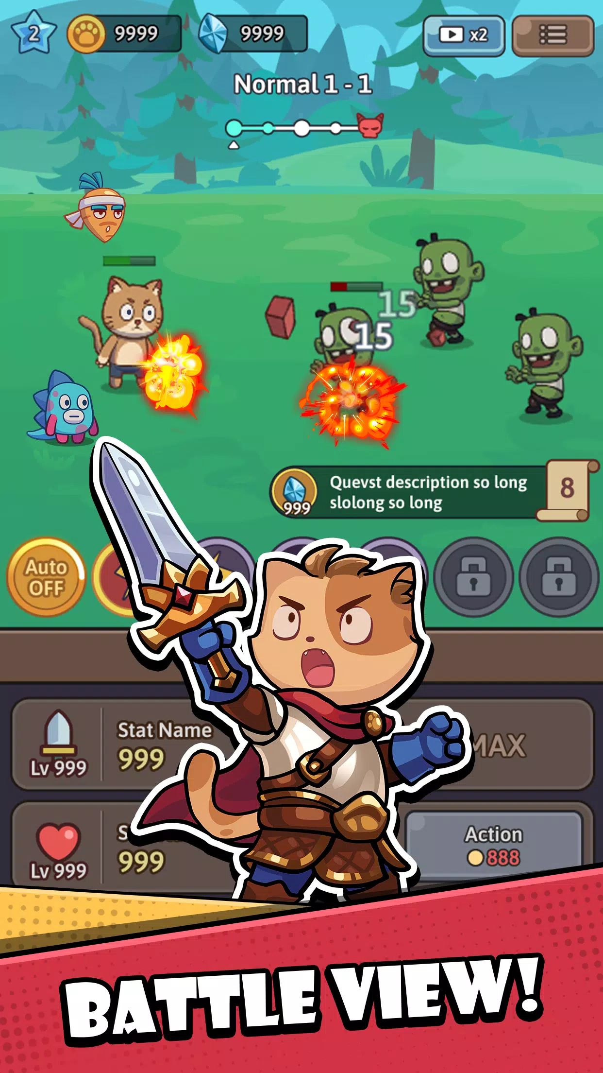 Cat Hero: Idle RPG War应用截图第0张