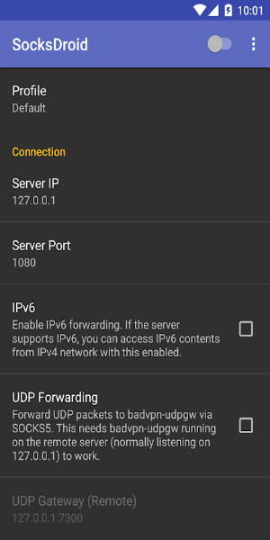 SocksDroid ภาพหน้าจอ 0